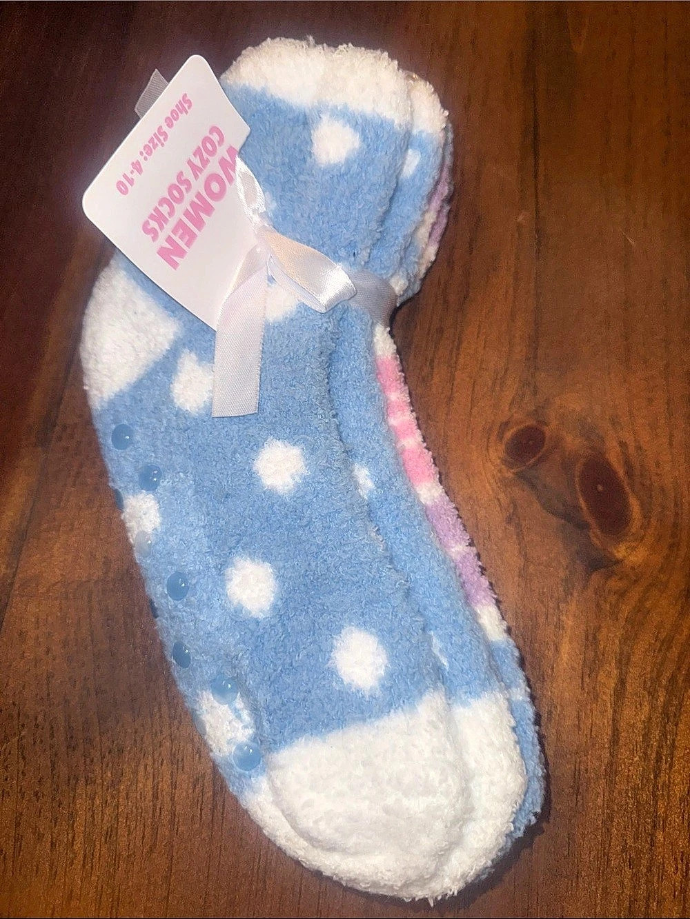 Blue & Pink Cozy Socks Shoe Size 4-10